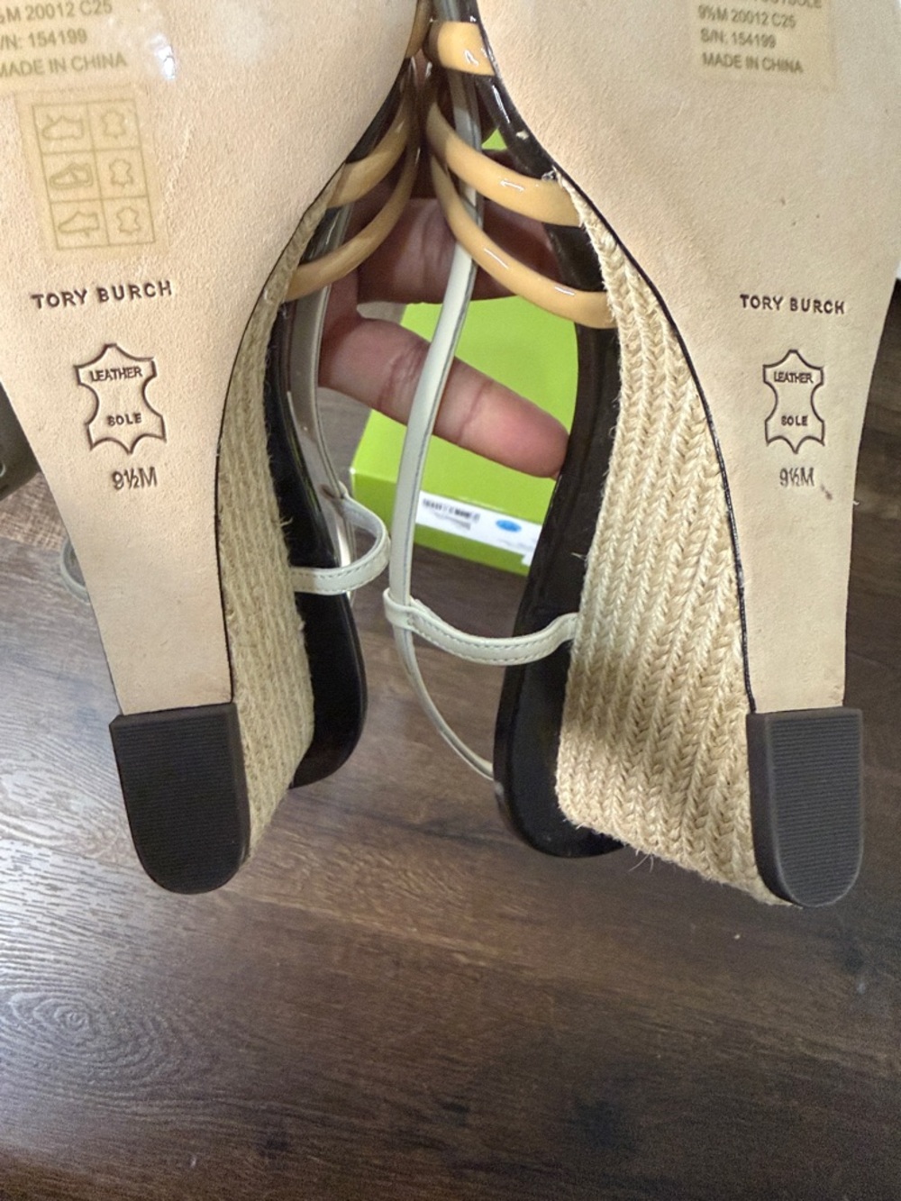 Tory Burch wedge espadrille with Tan Crisscross Straps and Cream Ankle - Picture 8 of 8